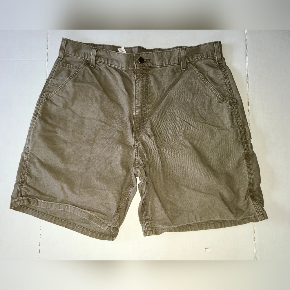 Vintage Carhartt Men's Olive Green Denim Carpenter Jean Shorts Size 36W